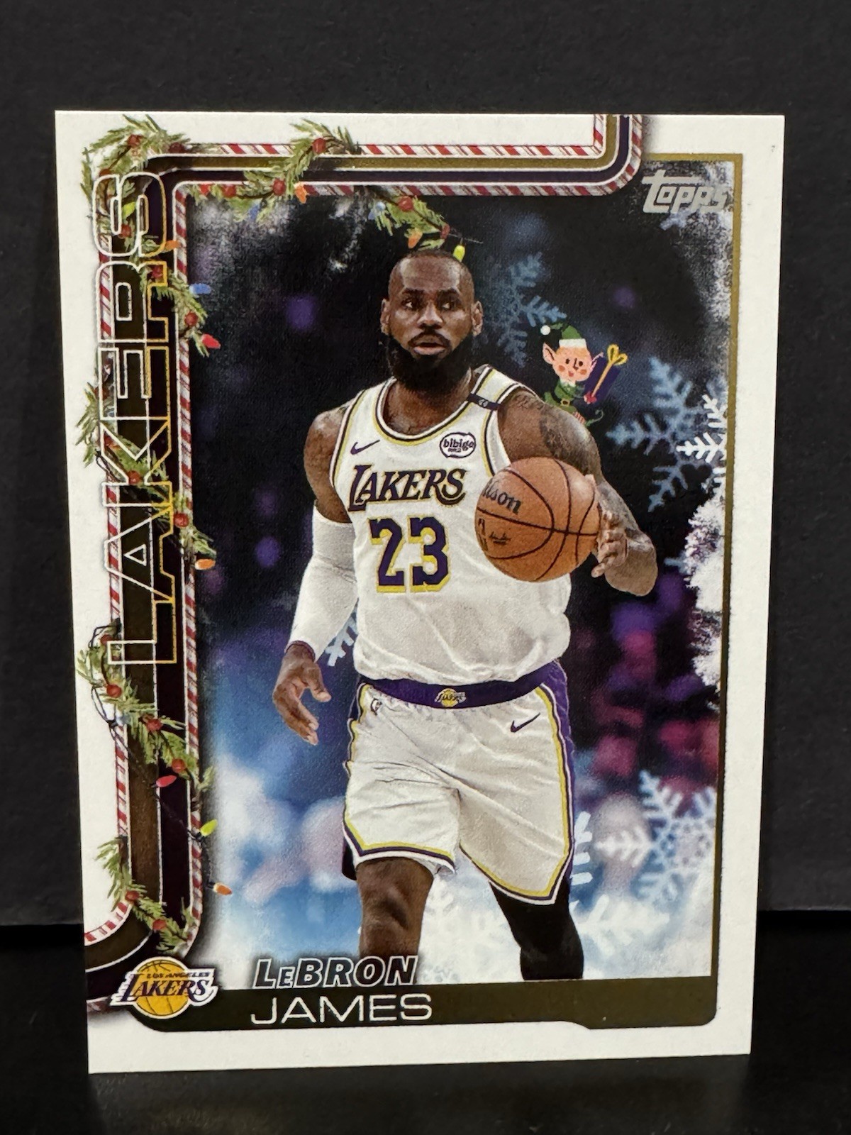 2025 Topps Holiday Basketball LeBron James Hidden Elf Short Print #HE-LBJ Lakers