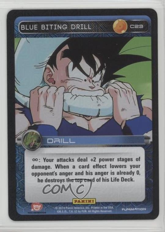 2014 Panini's Dragon Ball Z TCG - Set 1: Premiere Foil Blue Biting Drill #C23