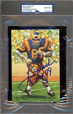 Tom Mack Gem Mint 10 PSA DNA Autograph Goal Line Art Card GLAC Signed HOF 99
