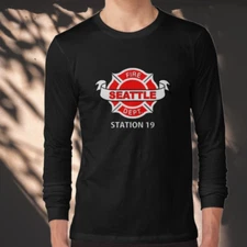 Station 19 Work Logo Classic Long Sleeve T-Shirt Funny  Size S to 5XL