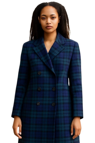 Brooks Brothers Wool Blend Double-Breasted Tartan Plaid Black Watch Overcoat 12
