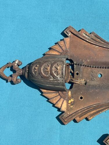 Antica coppia applique da parete Art Decò paralume vetro antiscivolo Williamson 061 - Foto 4 di 8