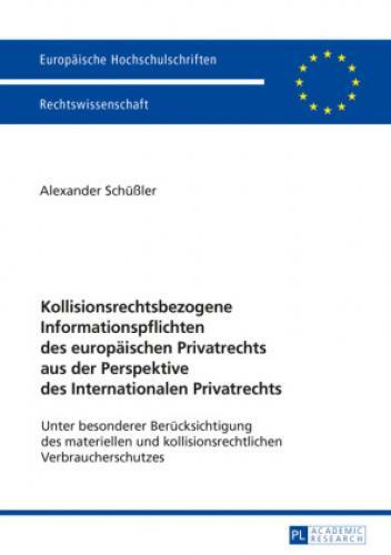 Kollisionsrechtsbezogene Informationspflichten Des Europäischen