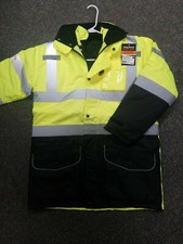 Class 3 7-in-1 Waterproof High Visibility Jacket. S to 5x w/vest,hood hy-vis