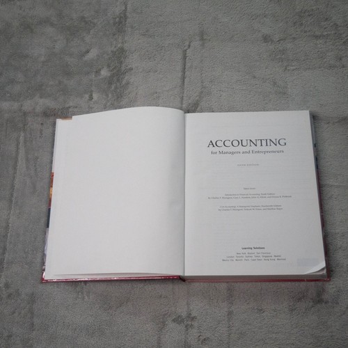 Accounting For Managers and Entrepreneurs. Sixth Edition- Pearson - Foto 11 di 20