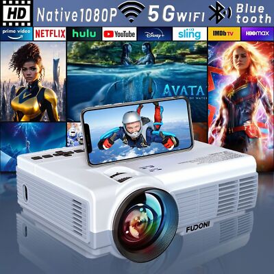Projector 4K 5G WiFi Home Theater Movie 14000L Portable Projector US