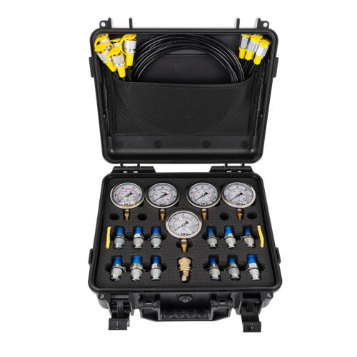 Kit de prueba de presión hidráulica 60Mpa 5 medidores 13 acoplamientos 14 conectores Tee 5 mangueras - Imagen 10 de 17