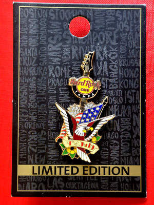 HRC Hard Rock Cafe Tampa 4th of July 2014 3D Eagle Flag Guitar LE100