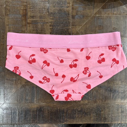 Victorias Secret PINK Hipster Valentine Dreamy Pink Daisy Cherry Print Sz M NWT - Picture 7 of 8