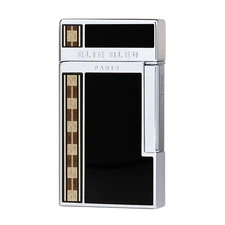 Elie Bleu J-14, Black Alba Marquetry Jet Flame Lighter,  EBJ1451, New In Box