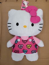 Sanrio Hello Kitty 18 Inches Plush Backpack With Heart Shaped Prints New