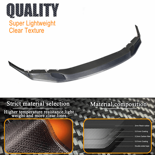 Alerón delantero de carbono labio delantero divisor faldón delantero para BMW Serie 5 F90 M5 2018-19 - Imagen 8 de 12