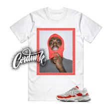 9060 White Red Grey T Shirt Match KB1