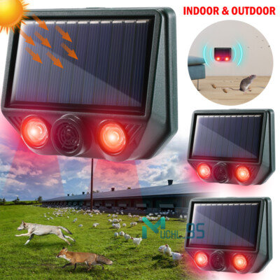 Ultrasonic Pest Repellent Solar Wild Animal Repeller Mice Rat Mouse Deterrent US