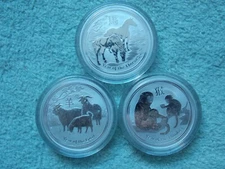 2014-2015-2016 Australian Silver Lunar II BU (set of three 1/2 OZ coins)