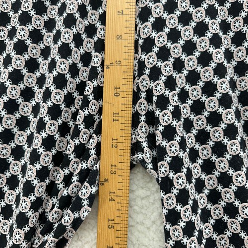 Max Studio S Dot Print Black Elastic Waist Stretch Silky Pants Flare Y2K - Picture 3 of 9