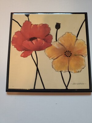 Awaited Blooms by Carol Robinson, 6x6'' - Flower Art Poppies