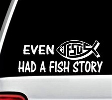 JESUS FISH STORY DECAL STICKER for CAR TRUCK SUV VAN LAPTOP WINDOW WALL A1067
