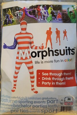 Morphsuit USA Adult RED WHITE BLUE Costume SIZE M fits height below 5'4'' Medium 