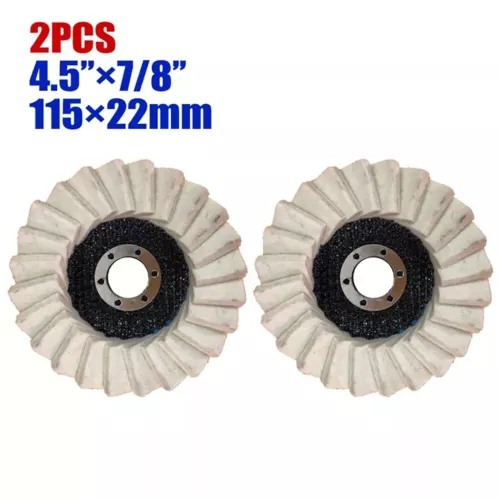 2PCS 4,5" Dischi Lucidatura Lana Finitura Ruota Tamponi Lucidanti,per Smerigliatrice Angolare - Foto 3 di 16