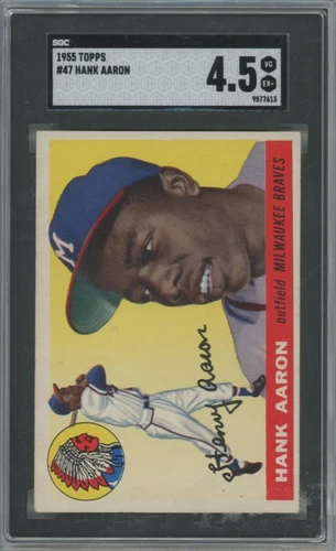 1955 Topps #47 Hank Aaron Milwaukee Braves HOF (SGC (4.5 VG-EX+)