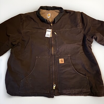 CARHARTT MEN'S SHERPA-LINED FIELD JACKET - LOOSE FIT - WASHED DUCK