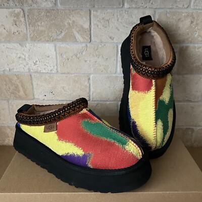 UGG TAZZ BRAID PRIDEPOP COLOR PLATFORM SLIPPERS SHOES
