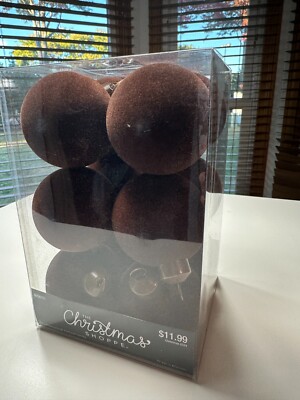 Hobby Lobby Velvet Flocked Ball DRK BROWN Ornaments Xsmall, 2'', 12ct ViralTikTok