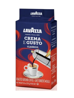 LAVAZZA Crema e Gusto CLASSICO, Roasted ITALIAN Ground COFFEE 8.8-Ounce BRICK