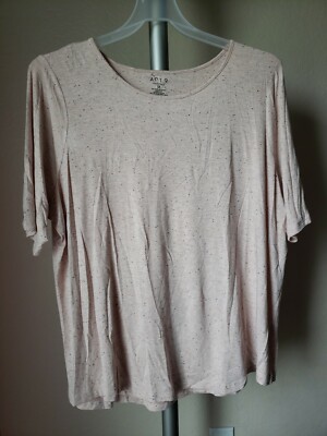 NWOT Women's Apt. 9 Essential Short Sleeve Plus 1X Top Peavh w/ Tiny Black Spots