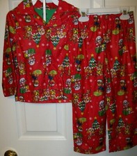 Paw Patrol Christmas Flannel Flame Resistant 2 Piece Pajama PJ Set Boys 3T NWT