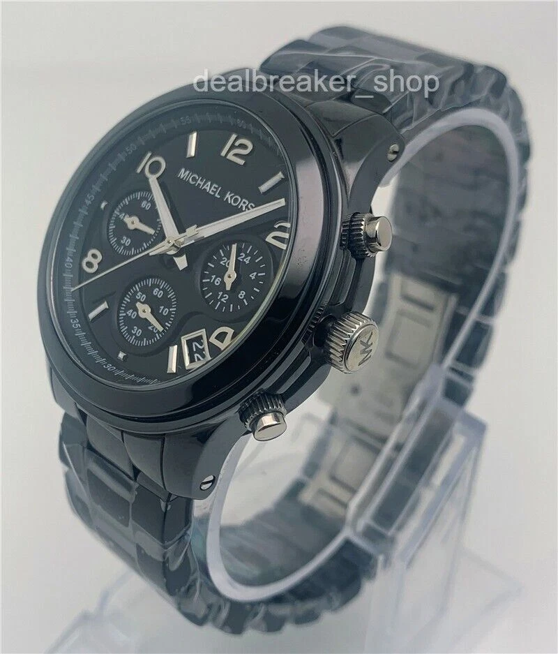 Michael kors black ceramic watch deals