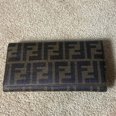FENDI FF ZUCCA CONTINENTAL TOBACCO WALLET WITH CHAIN