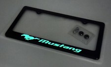 Glowing Mustang License Plate Frame Cover Premium Carbon Fiber For Ford