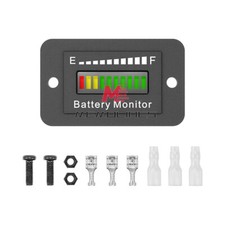 LED Battery Meter Battery Level Monitor Lead-Acid Battery Gauge 12V24V36V48V60V