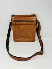 Patricia Nash Prizzi Tooled Leather Crossbody Shoulder Bag Brown