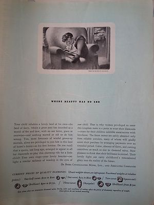 1940 Debeers Where Beauty Has No Ebb Drawing By Jacob Smith Original Ad