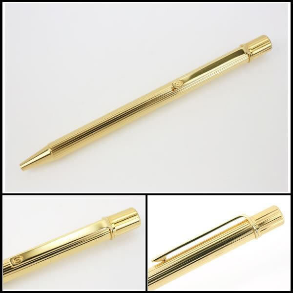 Cartier Must 2ボールペン ゴールド Cartier Must II de Godron Ballpoint Pen Gold Twist Type ST150090