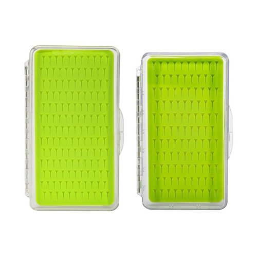 KCA Waterproof Slim Fly Box With Clear Lid - 3 Compartment Sizes For Fly Fishing