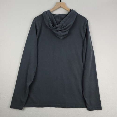Abercrombie & Fitch Hoodie Mens Medium Gray Garment Dyed Cotton Pocket Tee Shirt - Picture 2 of 11