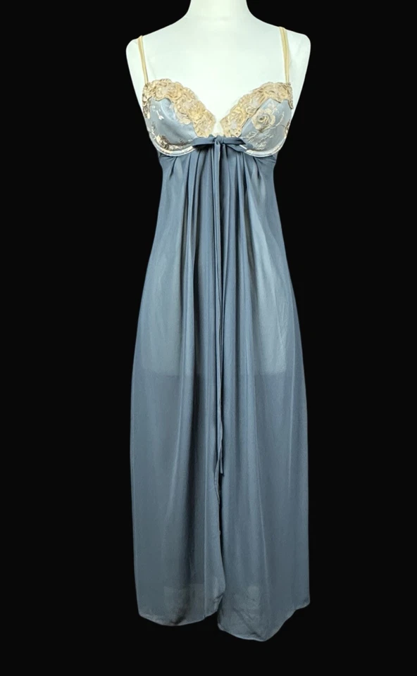 维多利亚的秘密 XS 魅力蓝色礼服复古 20 世纪 90 年代中心拆分 — 第 2/4 张图片