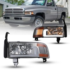 Headlights+Corner Lamps for 1994-2001 Dodge Ram 1500 Pickup Headlamp Replacement
