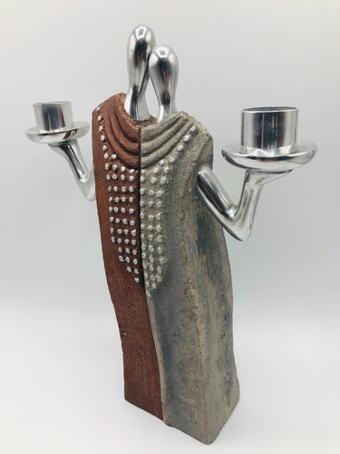 Vintage Copa Judaica Betrothed Candleholder 10 1/2" - Picture 4 of 12