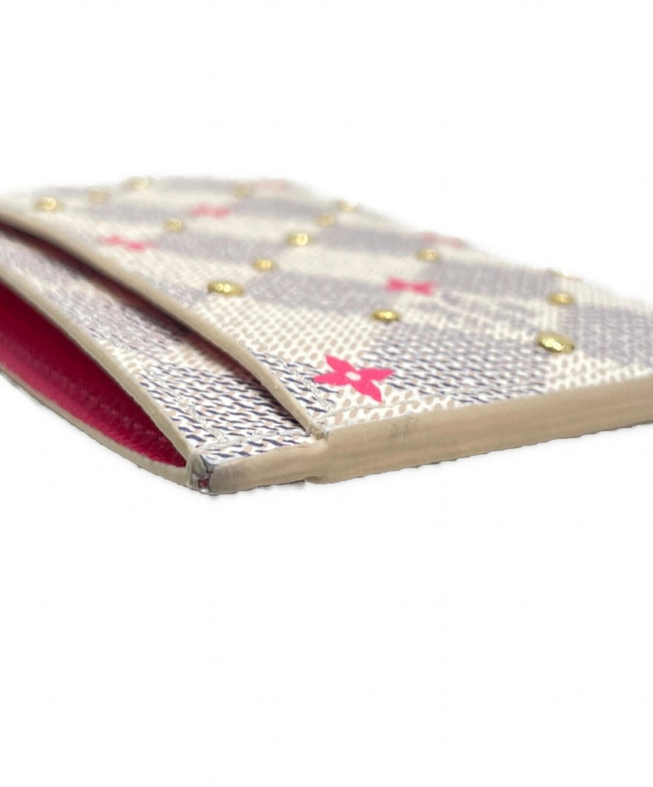 Louis Vuitton Damier Azur Studded Card Holder Case White Pink N64613 –  Gaby's Bags