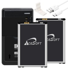 2x 3000mAh Business Battery Charger Cable Bracket for Kyocera DuraTR E4750 Phone