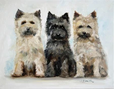 MSSMITH Cairn terrier PRINT dog portrait canine toto  