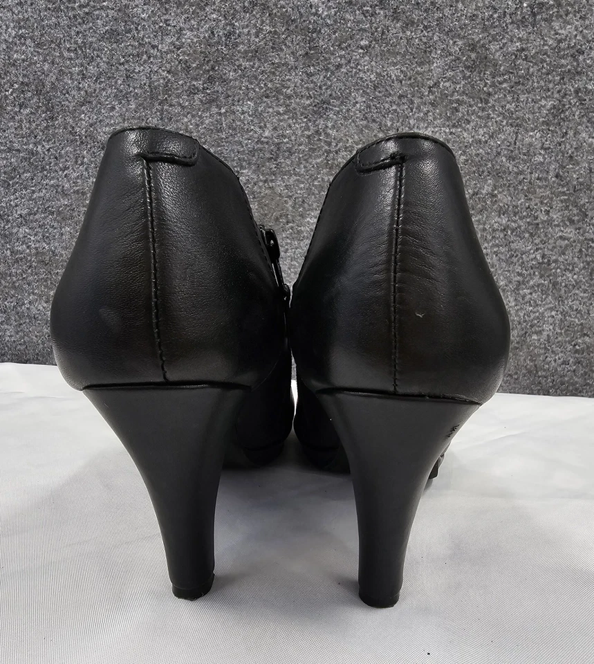 Botines Cynthia Rowley Lovebird para mujer 8,5 M cuero superior negro aguja Foto 3 de 4