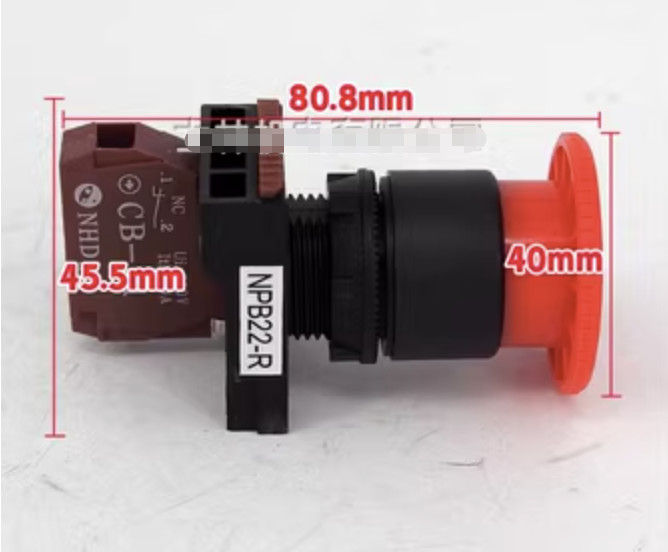 1PC NEW FIT FOR NHD Emergency stop push button switch NPB22-R01R 22mm NC