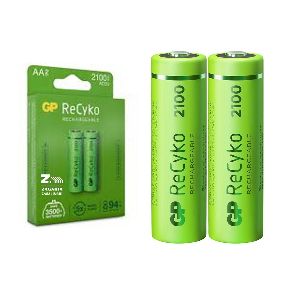 2 BATTERIE RIVARICABILE STILO AA NIMH 2100mAh 1.2V ReCyko+ HR06