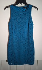 XXI Crocheted sleeveless dress with underslip lining, Size S-P, Teal